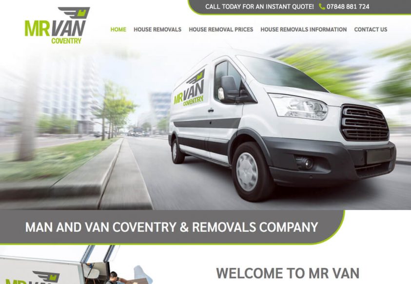 Screenshot of Web Design for Mr Van Coventry